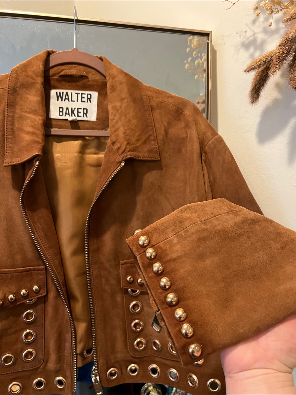 Walter Baker Rust Brown Suede Grommet Pocket Jacket — image 2 of 8
